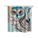 Owl Printed Shower Curtain Non-Slip Rug Three Set Bath Products Bathroom Decor
