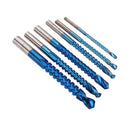 Drillpro 6Pcs 3-8mm Blue Nano Coated Grooving Drill HSS Woodworking Drill Bit Plastic Metal Hole Grooving