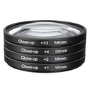 Universal 58mm Macro Close Up Filter Lens Kit +1 +2 +4 +10 for 58mm Camera Lens