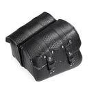 Motorcycle Saddlebags Rider Panniers Luggage with Kettle Bag Black Left/Right PU Leather Universal