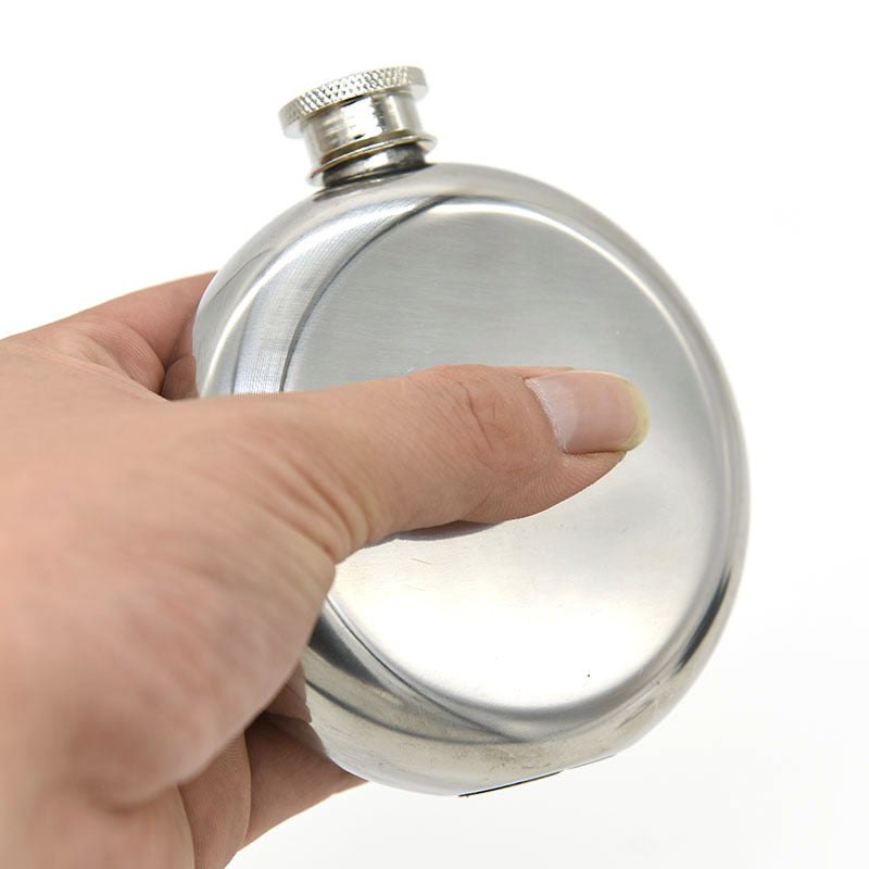 5oz Mirror Glossy Jug 201Stainless Steel Round Whiskey Flask Portable Alcohol Hip Flask Wine Bottle