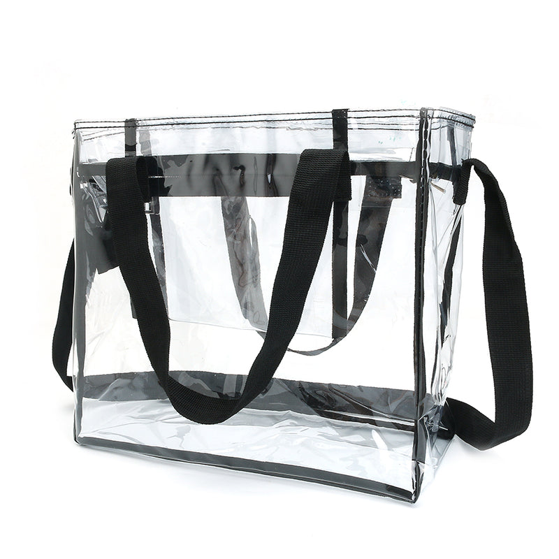 KCASA KC-0628 Clear PVC Travel Storage Bag Waterproof Zipper Adjustable Gym Shoulder Bag