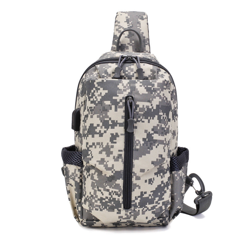 ZANLURE 3611 USB Tactical Bag Oxford Waterproof Chest Bag Shoulder Bag Crossbody Bag Fashion Leisure Hand Bag
