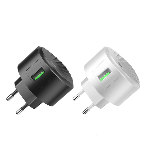 HOCO C68A EU Plug Single USB Port QC 3.0 Fast Charger For Tablet Smartphone