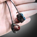 KDK-503 Universal Wired Earphone Dual Dynamic Drivers Stereo Super Bass Headset with Mic