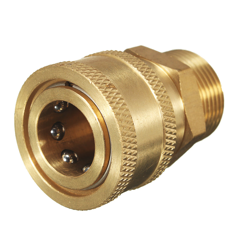 3/8 Inch Brass Quick Release Adapter Connect to M22 Metric For Pressure Washer Hose