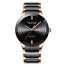 TEVISE T845 Casual Style Men Wrist Watch Date Display Full Steel Band Quartz Watch