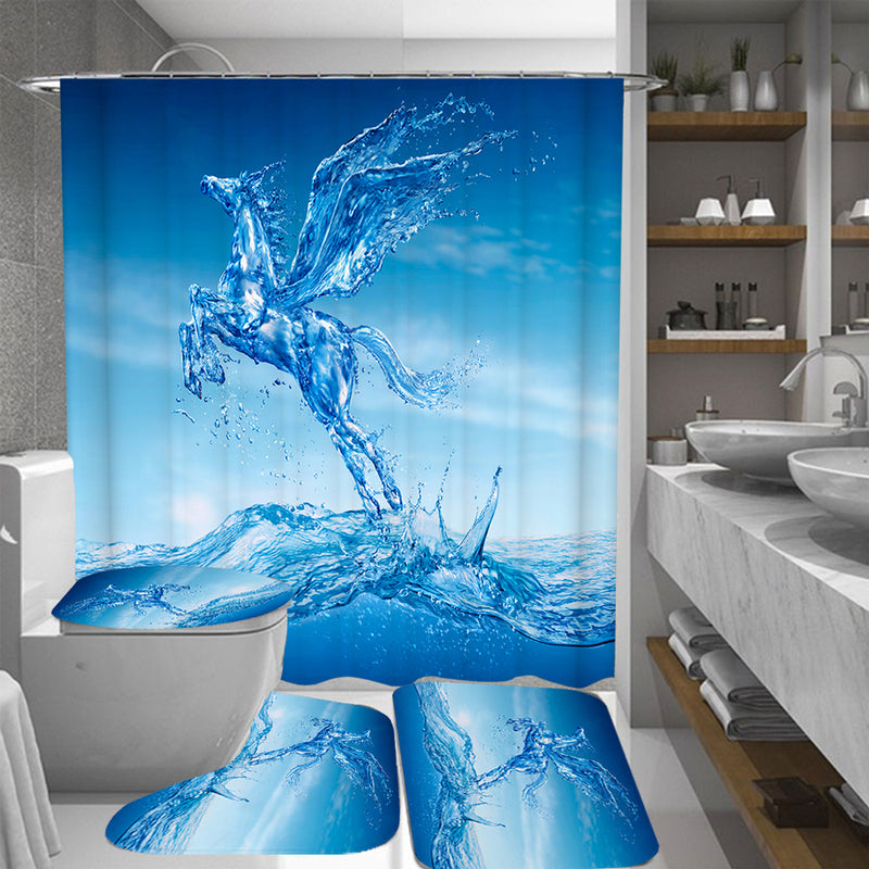 Waterproof Fabric Hooks Bathroom Shower Curtain Pineapple Fruit Bathroom New