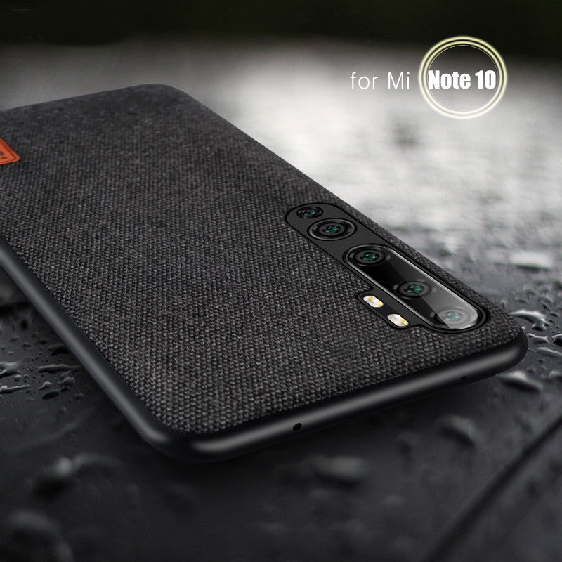 Bakeey Luxury Fabric Splice Soft Silicone Edge Shockproof Protective Case For Xiaomi Mi Note 10 / Mi Note 10 PRO/ Xiaomi Mi CC9 pro