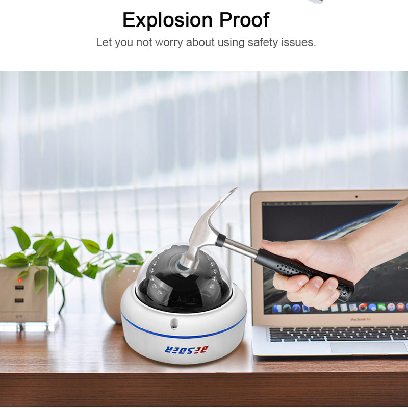 BESDER 6003MW-HX201 Vandal-proof 1080P HD  IP Camera WiFi AP Hotspot ONVIF P2P Motion-Detection Alert Dome Security Baby Monitors