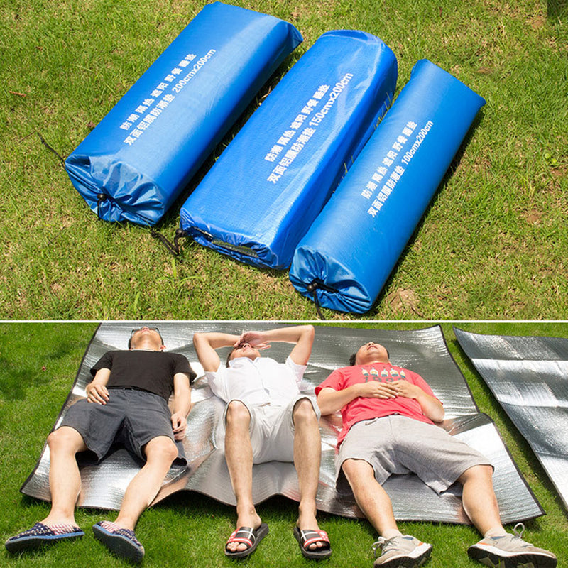 2x1.5m/2x2.5m Outdoor Camping Picnic Mat Moisture-proof Folding Aluminum Film Tent Pad