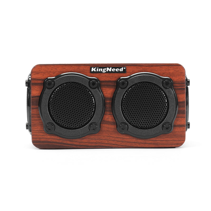 Kingneed S403 HiFi Wooden Wireless bluetooth Speaker Portable Stereo Outdoors Subwoofer with Mic