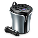 HSC 108D Gray Blue Car Charger With Digital Voltage