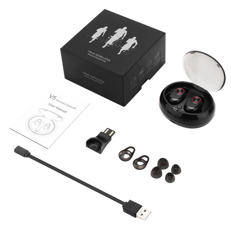 [bluetooth 5.0] True Wireless Earbuds Noise Cancelling Headphones Deep Bass HD 3D Stereo Surround Waterproof Sports Earphone with Mic
