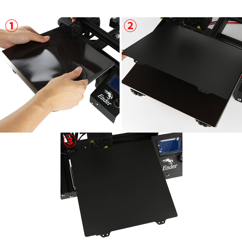 300x300mm Magnetic Sticker B Surface with Black Double Texture PEI Powder Steel Plate for CR-10/10S 3D Printer