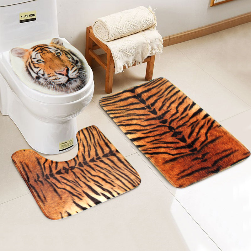 3PCS Toilet Rug Contour Carpet Non Slip Floor Mat Lid Toilet Cover Sets For Bathroom Kitchen