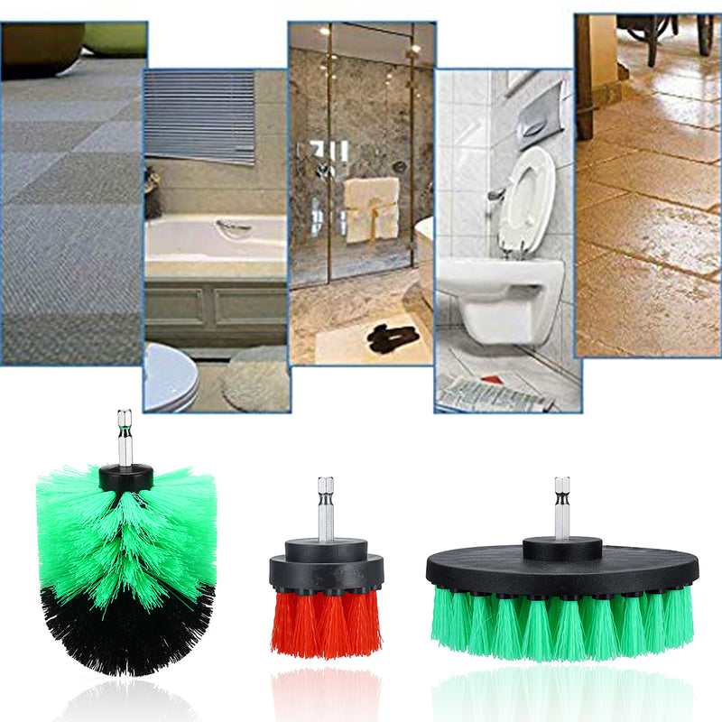 3pcs 2/3.5/4 Inch Electric Drill Brush Scrubber for Tile Grout Power Scrubber Tub Cleaning