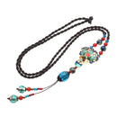 Ethnic Retro Necklace Vintage Jade Beads Rope Long Necklace For Women