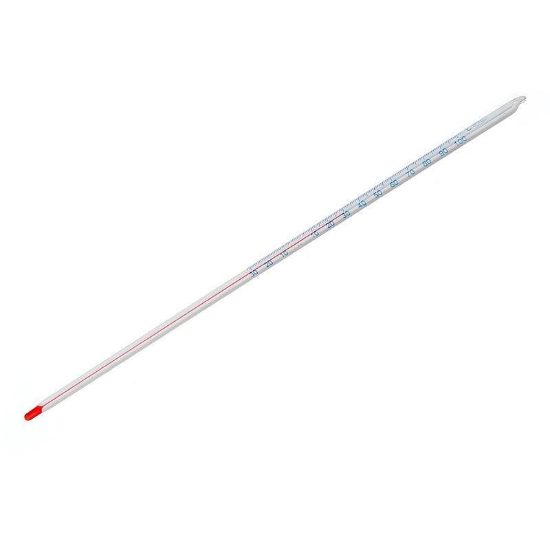 12" -30 to 100 Celsius Degree Glass Thermometer Red Spirit Liquid Total Immersion Laboratory