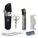 6Pcs/Set Beard Grooming & Trimming Kit Razor Comb Scissors Mustache Styling Tool