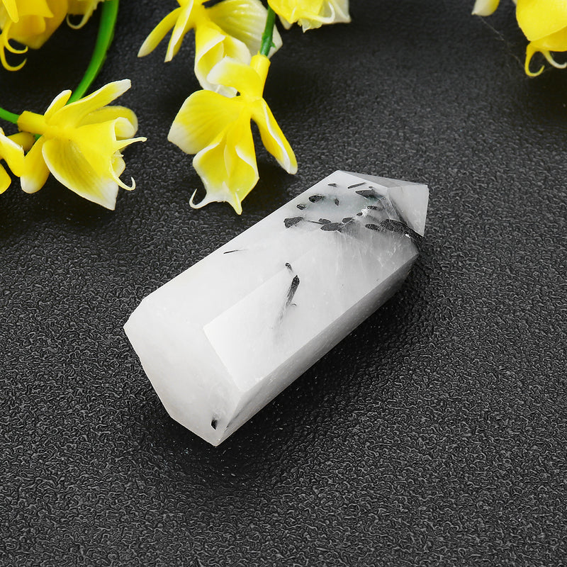 Natural White Black Natural Quartz Crystals Point Healing Rock Stone Gifts Home Decorations