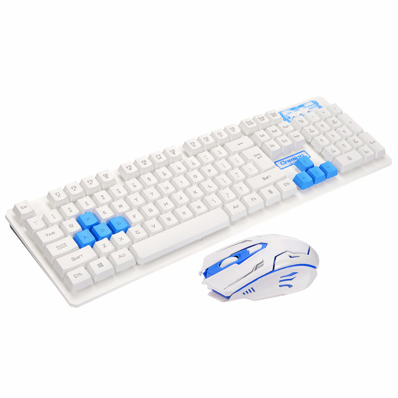 HK6500 2.4GHZ Wireless Suspension Keycap Keyboard and 1600DPI Wireless 4D Button Gaming Mouse Combo for Office PC and Laptop