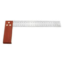 Drillpro 90 Degree Angle Ruler 300mm Stainless Steel Metric Marking Gauge Woodworking Square Wooden Base