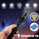 3x T6 LED 5-Mode Tactical Flashlight Torch Lamp Light + 3x18650