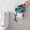 Plastic Toilet Paper Tissue Roll Holder Phone Cup Rack Shelf Wall Mount Storage