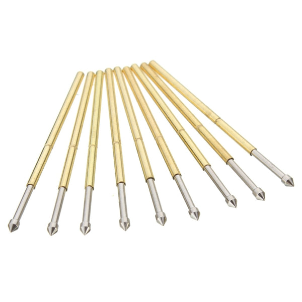 50pcs PCB Bare Board Spring Loaded Test Probe Pin P100 E2 180g 1.36mm Diameter