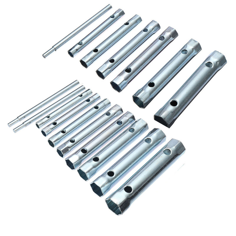 6Pcs 8-19mm/10pcs 6-22mm Metric Tubular Box Wrench Set Tube Bar Spark Plug Spanner
