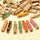 50 Pcs Cute Painted Wooden Mini Craft Pegs Cloth Photo Picture Hanging Spring Clips Clothespin