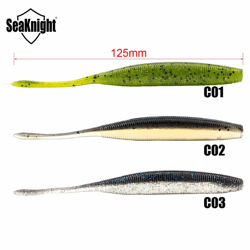 SeaKnight SL006 6pcs/bag 7.7g 125mm/5in Carp Fishing Lure Silicone Soft Worm Baits Lure