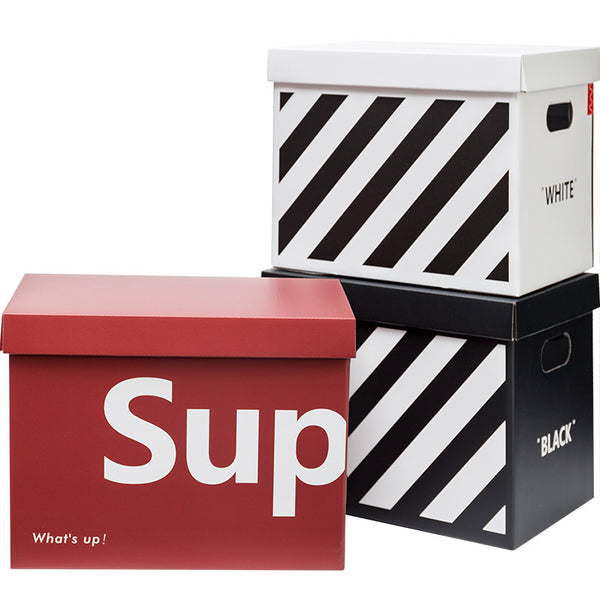 Creative paper storage box book debris storage box with lid dustproof dormitory student finishing box Desktop Organizer