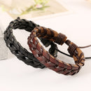 Fashion Personality Handmade Woven Leather Multi-layer Stitching Leather Bracelet