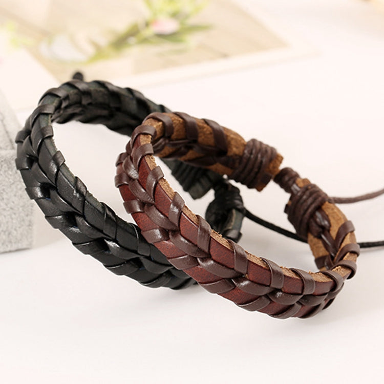 Fashion Personality Handmade Woven Leather Multi-layer Stitching Leather Bracelet