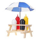 Outdoor Camping BBQ Tools Condiment Jar Set Salt Pepper Sauce Bottle Holder Tent Table Parasol