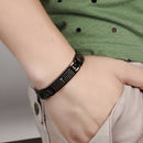Cross Bible Black Titanium Men Magnet Bracelet Healing Jewelry Men Gift