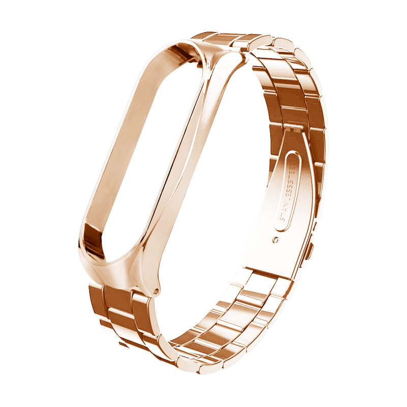 Bakeey Three Beads Solid Stainless Steel Watch Band Watch Strap Replacement for Xiaomi Miband 4