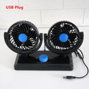 12V 24V 360 Degree All-Round Adjustable Car Auto Air Cooling Dual Head Fan Low Noise Car Auto Cooler Air Fan Car Fan Accessories