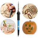 61Pcs 60W Electric Solder Iron Work Wood Burning Pen Tip Kit Pyrography Tool