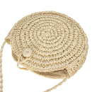 21 x 21cm Round Straw Bags Handmade Woven Beach Camping Travel Crossbody Bag Handbag Shoulder Bag