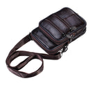 7inch Men Leather Waist Bag Multifunctional Crossbody Messenger Bag Phone Holder Pouch