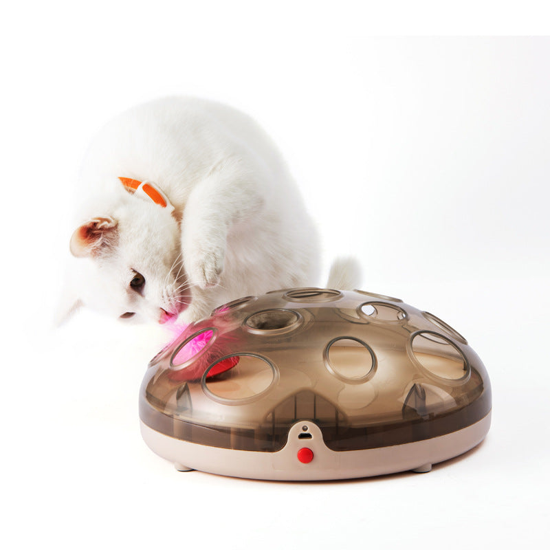Pet Toys Electric Cat Toy Magnetic Interactive Pet Cat Toys Automatic Rotating Cat Play Teaser Plate Mice Catch Toy Exercise Toys