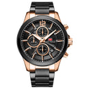 MINI FOCUS 0237G Fashion Business Men Watch Multi-function Waterproof Stainless Steel Strap Quartz Watch