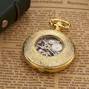 OUYAWEI P08 Classic Mechanical Pocket Watches Roman Numeraals Dial Men Retro Pendant Pocket Watch