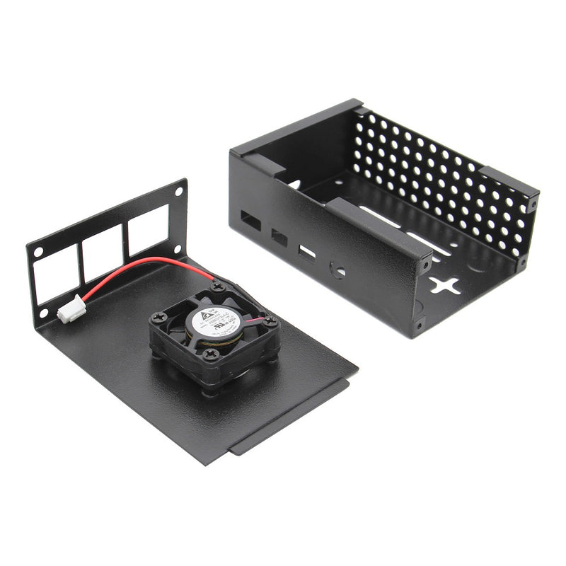 P100 Metal Case Protective Shell + Cooling Fan + 3 Heatsink DIY Kit for Raspberry Pi 4B Only