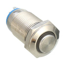 Silver 12mm LED Metal Push Button Latching Switch 4Pin Waterproof Push Button Switch