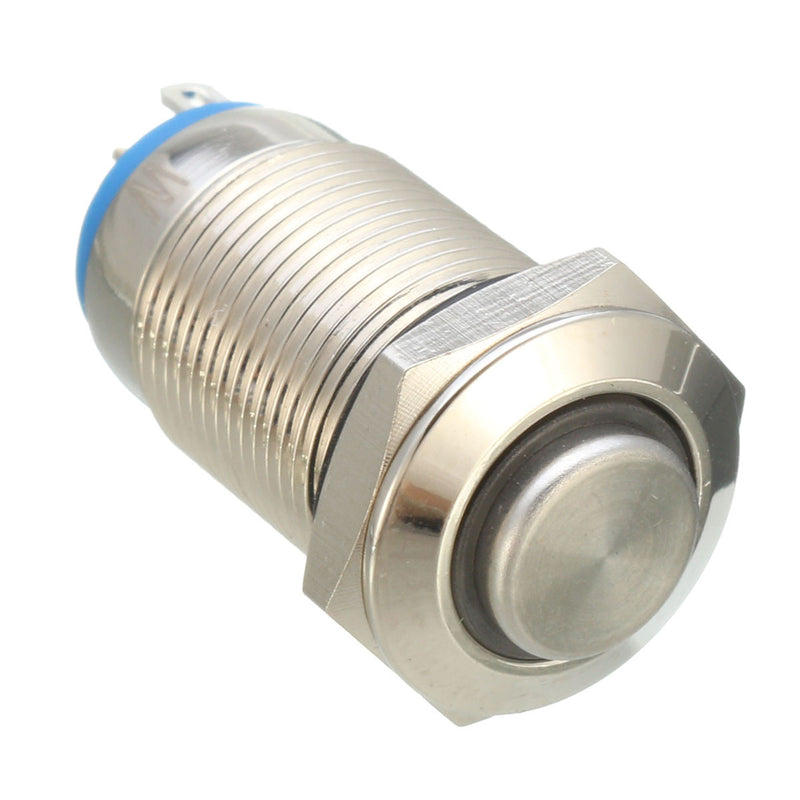 Silver 12mm LED Metal Push Button Latching Switch 4Pin Waterproof Push Button Switch
