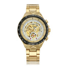 WINNER Fashion Shining Roman Numerals Mechanical Watch Luxury Golden Men Automatic Watch